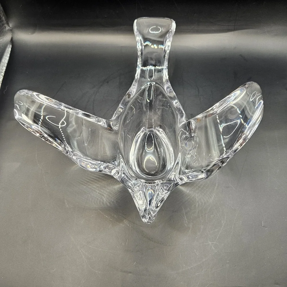 Vtg 1980's Princess House Lead Crystal Dove‎ Bird Voltive Candle Holder